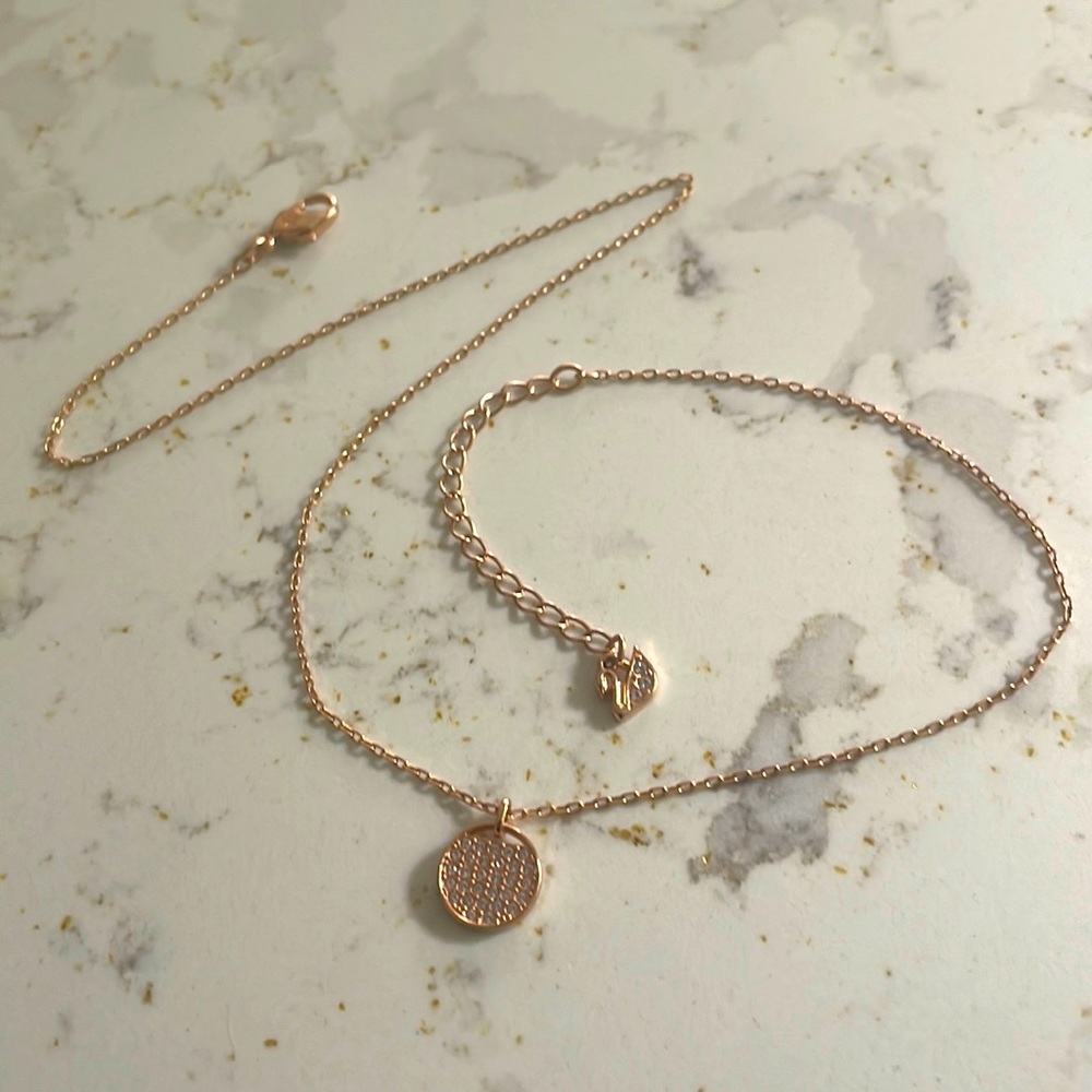 Swarovski rose gold necklace